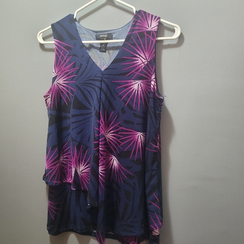 Alfani Sleeveless Floral Patterned Top Size XS